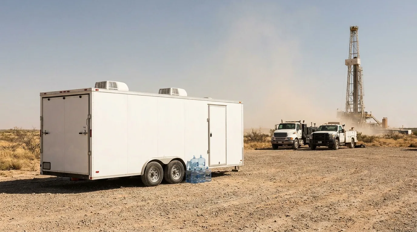 Cooling trailer at a remote oil and energy site
